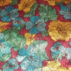6 yards floral embossed material